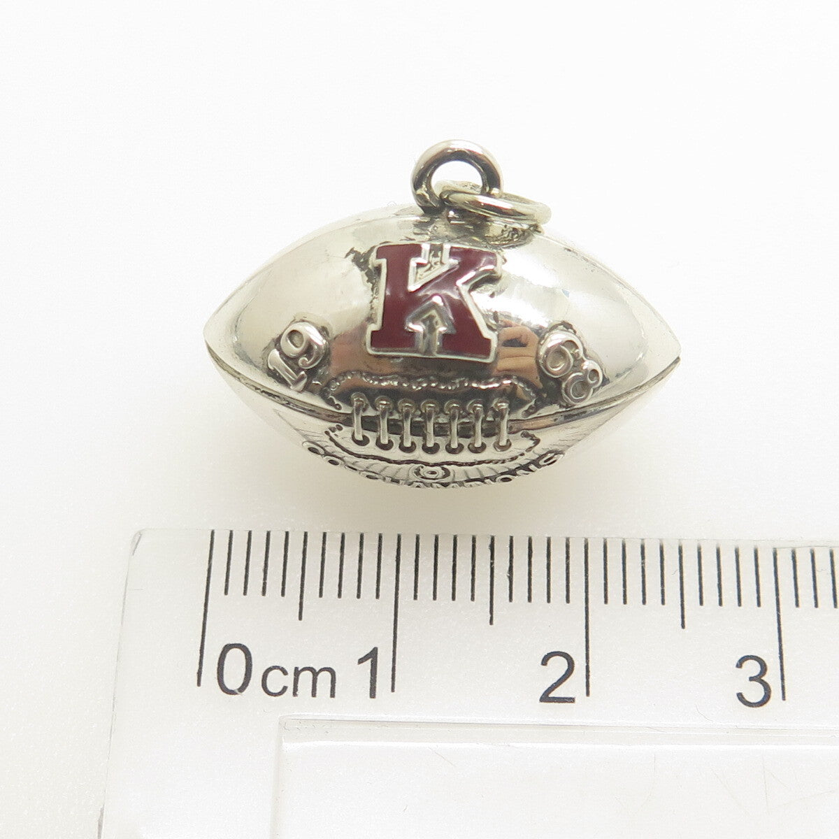925 Sterling Silver Vintage 1968 Enamel "Duso" Co-Champions Baseball Pendant