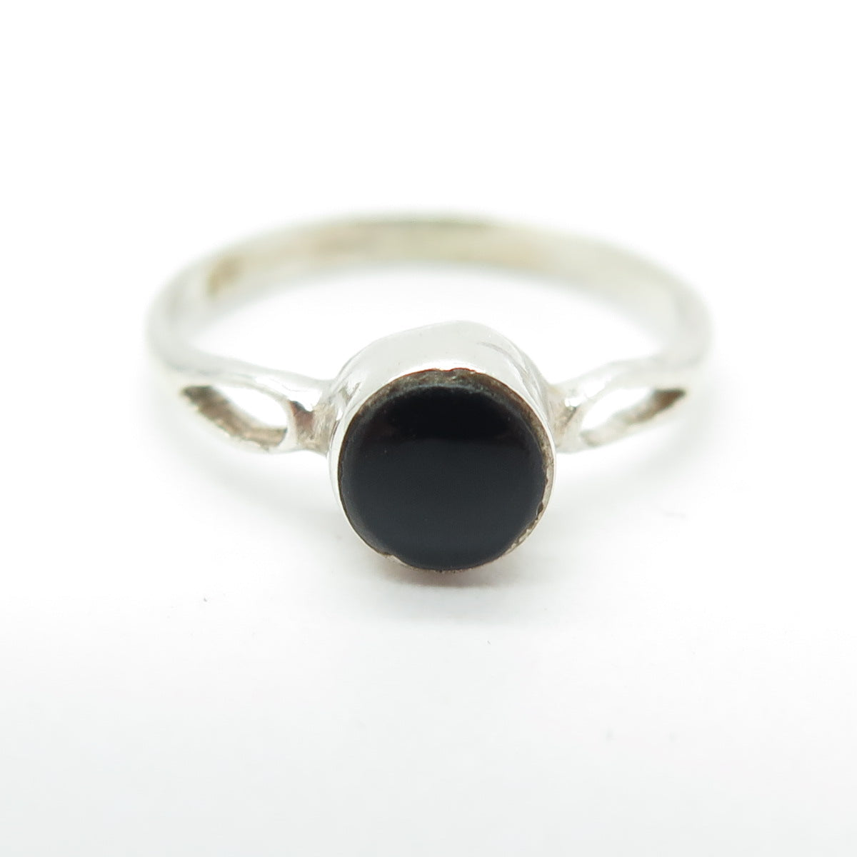 925 Sterling Silver Vintage Real Black Onyx Ring Size 5.25