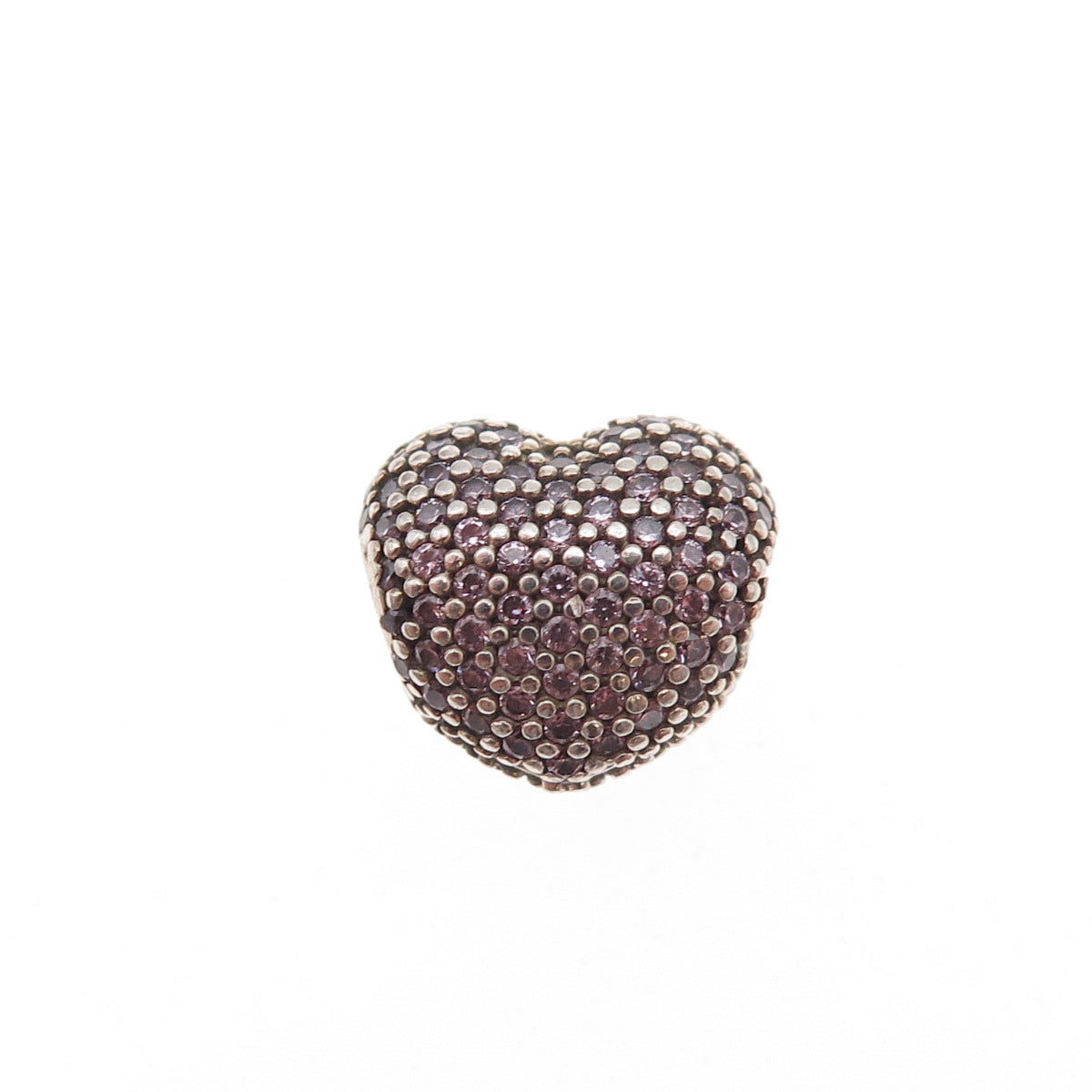 Pandora 925 Sterling Silver Pink C Z Heart Clip Charm