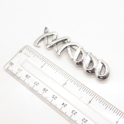 925 Sterling Silver Vintage Mexico "XO" Hugs & Kisses Pin Brooch
