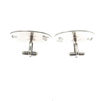 ANTONIO PINEDA 970 Silver Vintage Mexico Tribal Warriors Oxidized Cufflinks