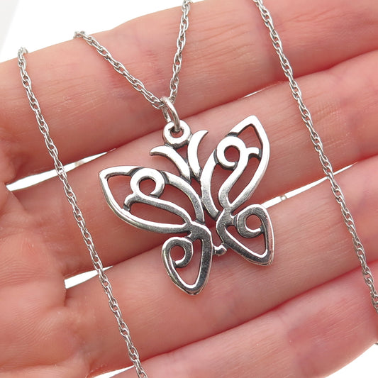 James Avery 925 Sterling Silver Vintage Butterfly Chain Necklace 22"