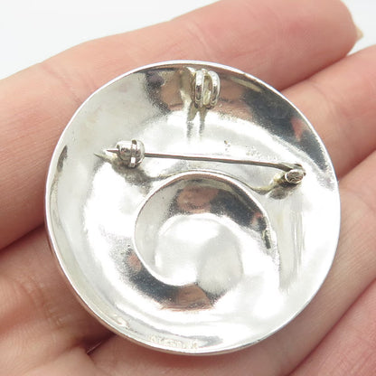 925 Sterling Silver Vintage Spiral Shell Pin Brooch