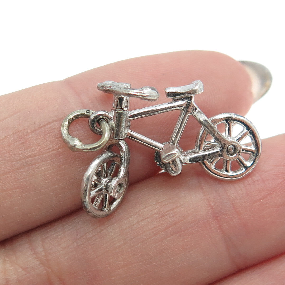 BEAU 925 Sterling Silver Vintage Bicycle 3D Pendant