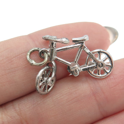 BEAU 925 Sterling Silver Vintage Bicycle 3D Pendant
