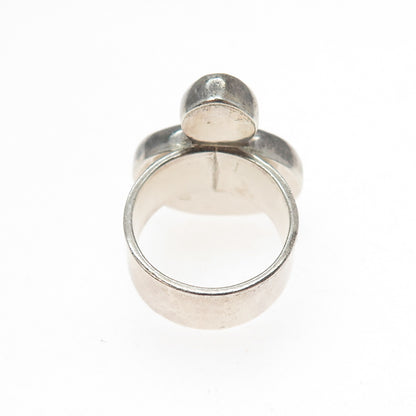 ECHO OF THE DREAMER 925 Sterling Vintage Real Pearl & River Stone Ring Size 8.75