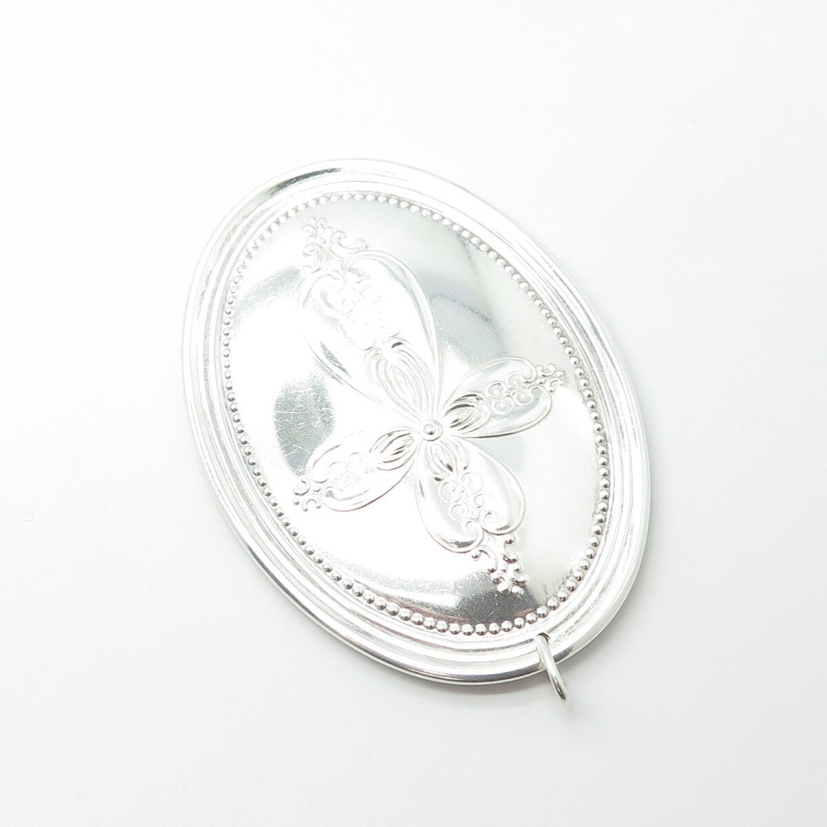 925 Sterling Silver Vintage Towle 1972 Cross / Leaf Birds Ornament