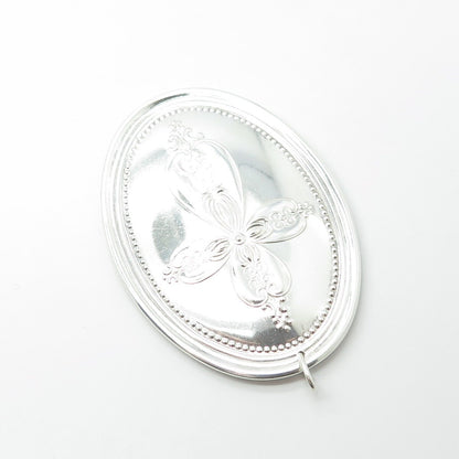 925 Sterling Silver Vintage Towle 1972 Cross / Leaf Birds Ornament