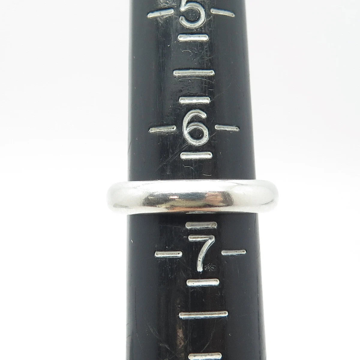 925 Sterling Silver Vintage Classic Wedding Band Ring Size 6.75