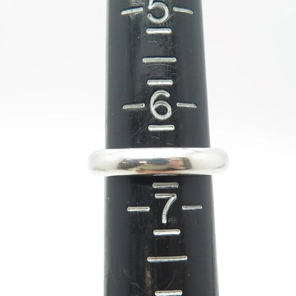 925 Sterling Silver Vintage Classic Wedding Band Ring Size 6.75