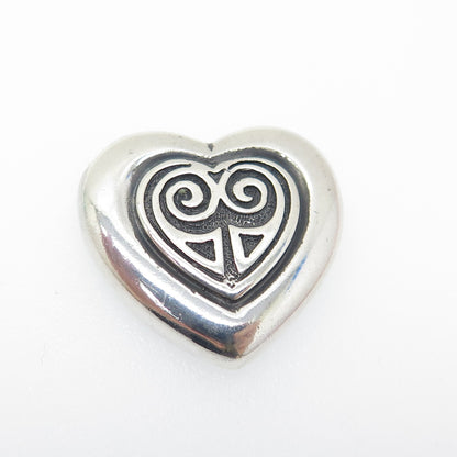 925 Sterling Silver Vintage Dublin Celtic Heart Slide Pendant