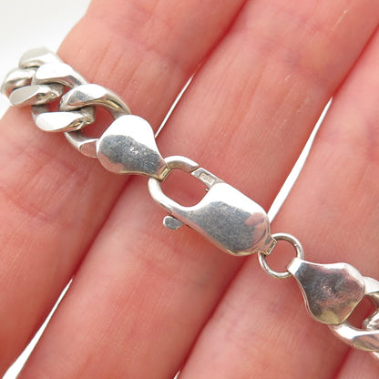 Karizia Spa KA-1772 925 Sterling Silver Vintage Italy Cuban Link Bracelet 8.75"