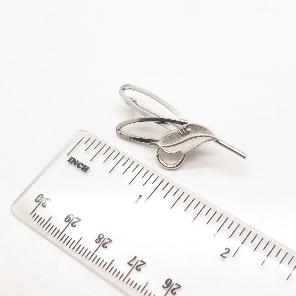 925 Sterling Silver Vintage ROMA Leaf Pin Brooch