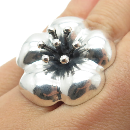 DOMINIQUE DINOUART Sterling Silver Vintage Mexico Cherry Blossom Ring Size 6.25