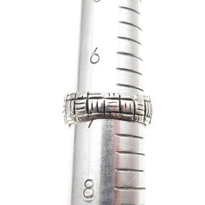 ESPO Joseph Esposito 925 Sterling Silver Vintage Woven Oxidized Ring Size 7