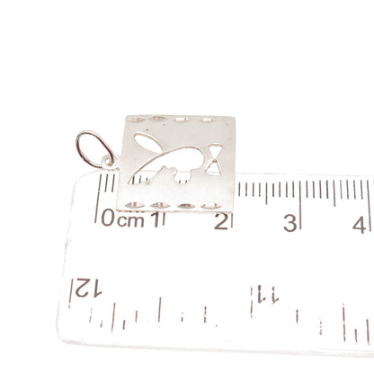 925 Sterling Silver Vintage Rabbit Mini Charm Pendant