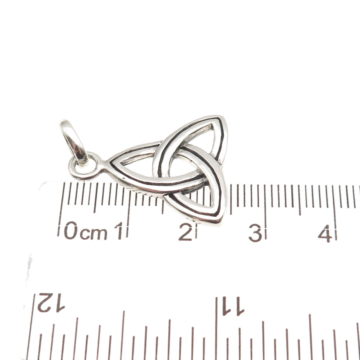 925 Sterling Silver Vintage Celtic Trinity Knot Oxidized Charm Pendant