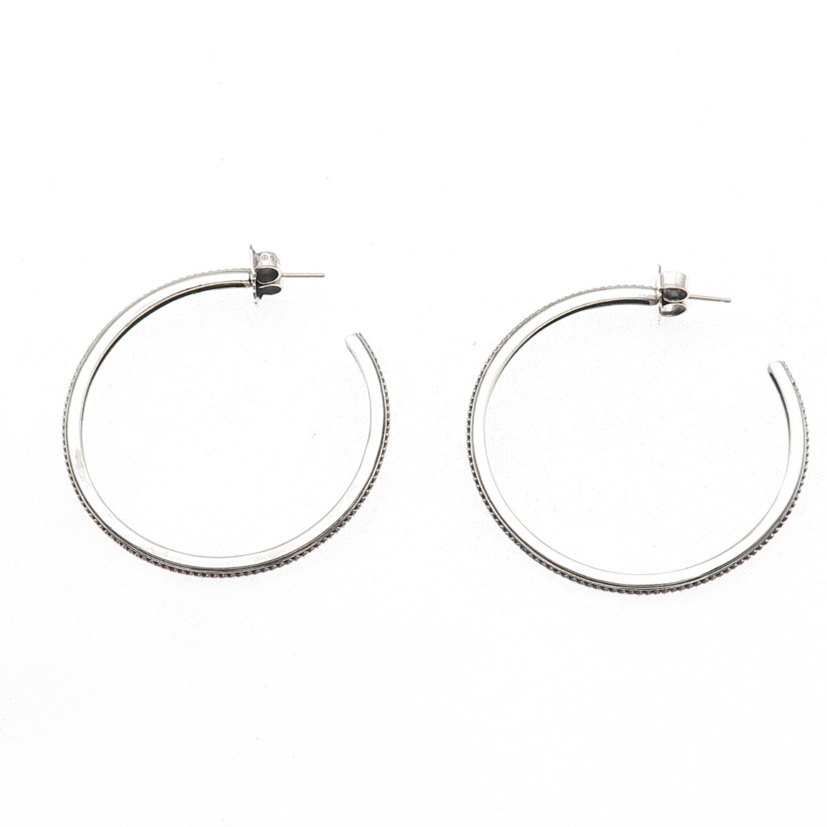 Slane & Slane 925 Sterling Silver Vintage Oxidized Beaded Hoop Earrings