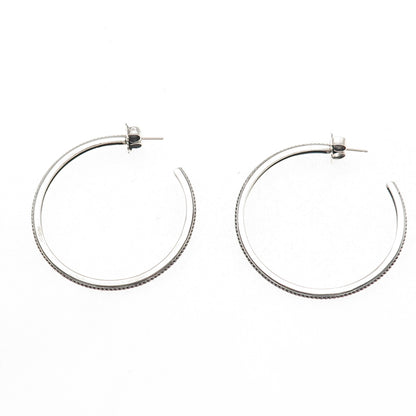 Slane & Slane 925 Sterling Silver Vintage Oxidized Beaded Hoop Earrings