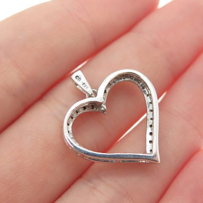 SB Sherri Baker 925 Sterling Silver Real Diamond Heart Minimalist Charm Pendant