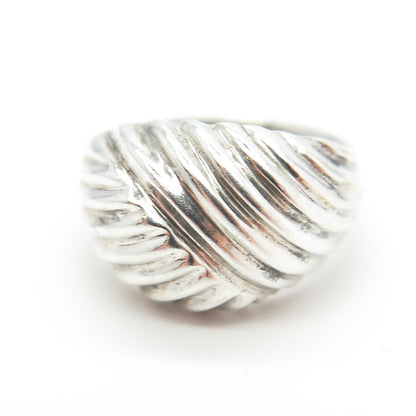 J. ESPOSITO 925 Sterling Silver Vintage Ribbed Ring Size 6