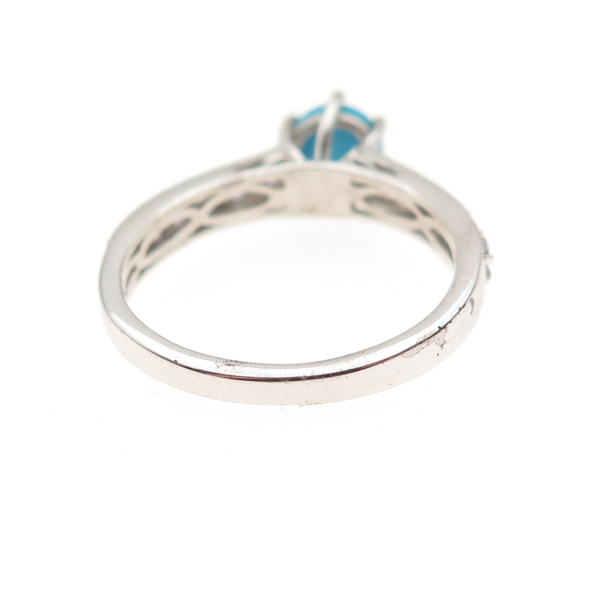 Chuck Clemency 925 Sterling Silver Real Turquoise & Tanzanite Ring Size 7.25