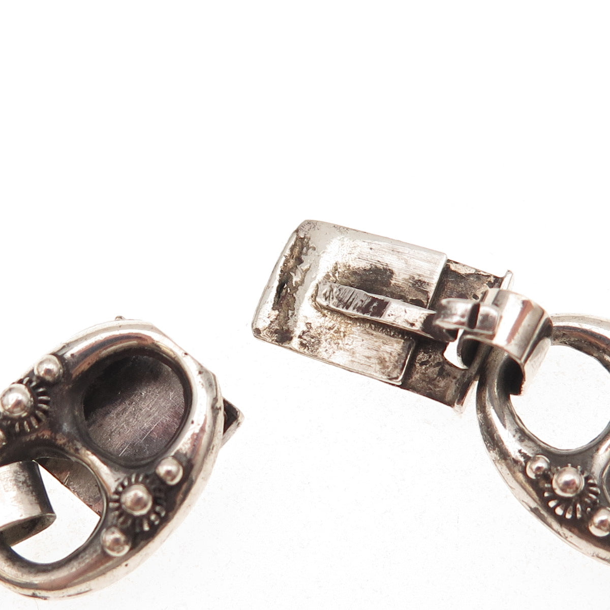 925 Sterling Silver Antique Art Deco Cannetille Anchor Link Bracelet 7.25"