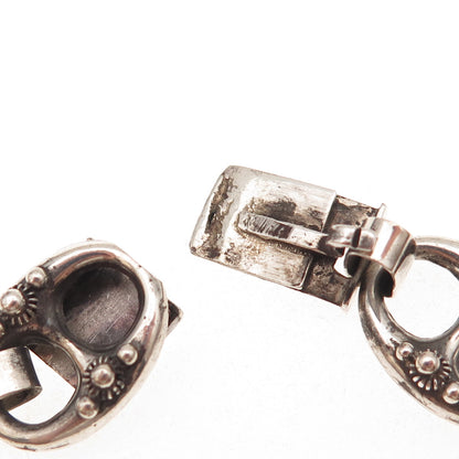 925 Sterling Silver Antique Art Deco Cannetille Anchor Link Bracelet 7.25"
