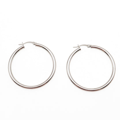 925 Sterling Silver Tube Hoop Earrings