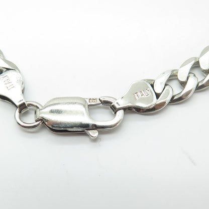 925 Sterling Silver Vintage Italy Cuban Link Bracelet 8"