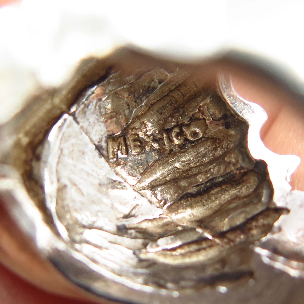 925 Sterling Silver Vintage Mexico Modernist Wide Ring Size 7