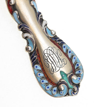 Reed & Barton 925 Sterling Silver Antique 1894 Enamel Majestic Sugar Shell Spoon