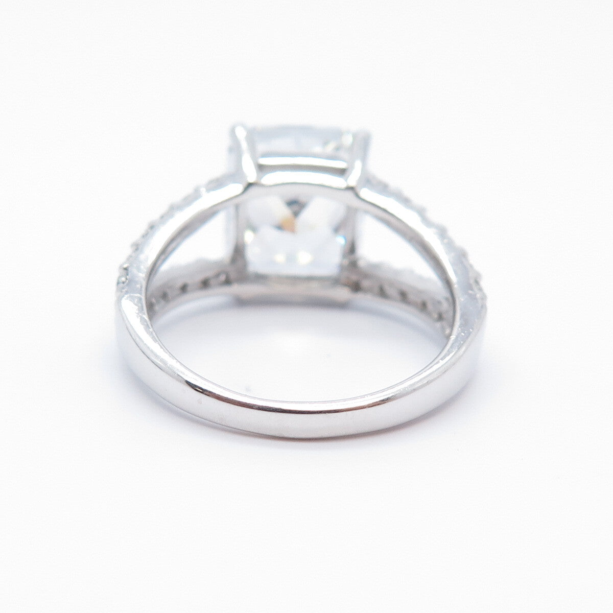 925 Sterling Silver Emerald-Cut C Z Ring Size 6.5