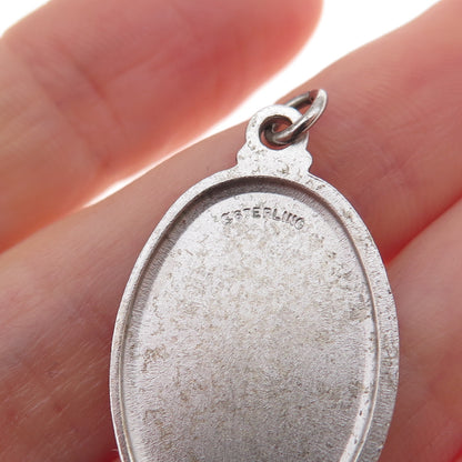 925 Sterling Silver Vintage St. Christopher Religious Charm Pendant