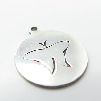 925 Sterling Silver USA Two In Town Butterfly Charm Pendant