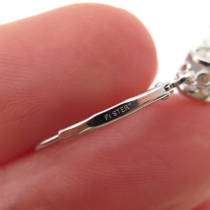 925 Sterling Silver Real Round-Cut White Topaz Infinity Dangle Earrings