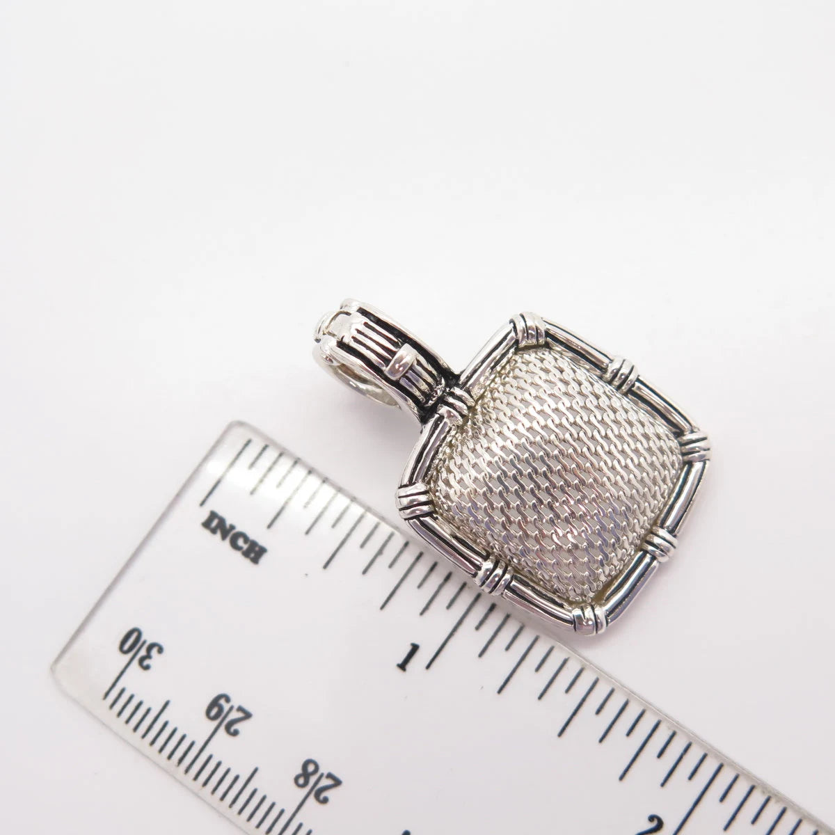 925 Sterling Silver Vintage ESPO Braided Slide Pendant