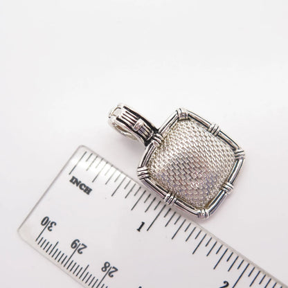925 Sterling Silver Vintage ESPO Braided Slide Pendant