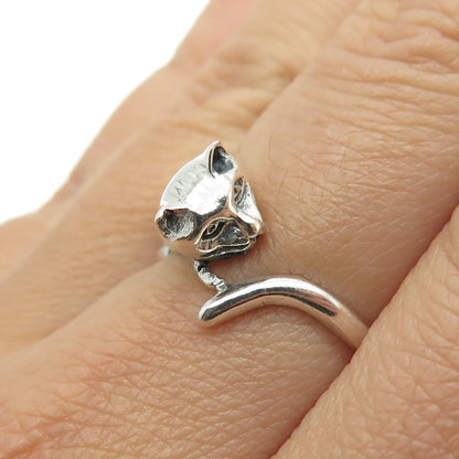 925 Sterling Silver Vintage Cat Ring Size 7.75