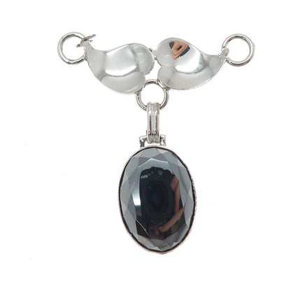 CURTIS CREATIONS 925 Sterling Silver Antique Real Hematite Centerpiece Pendant