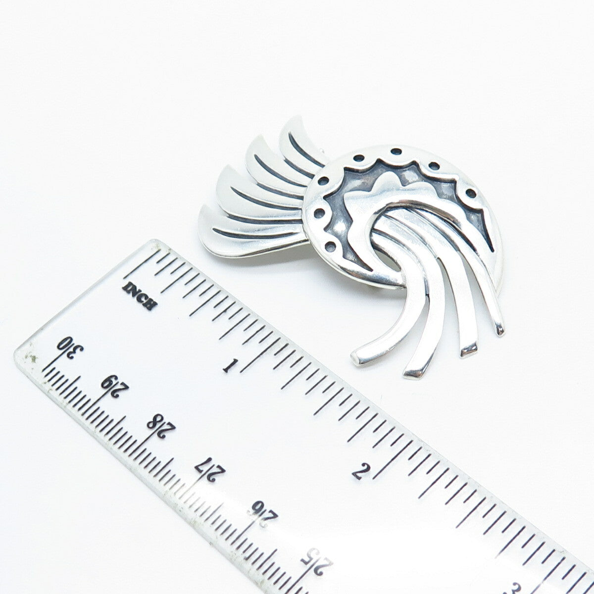 925 Sterling Silver Vintage Mexico Modernist Pin Brooch