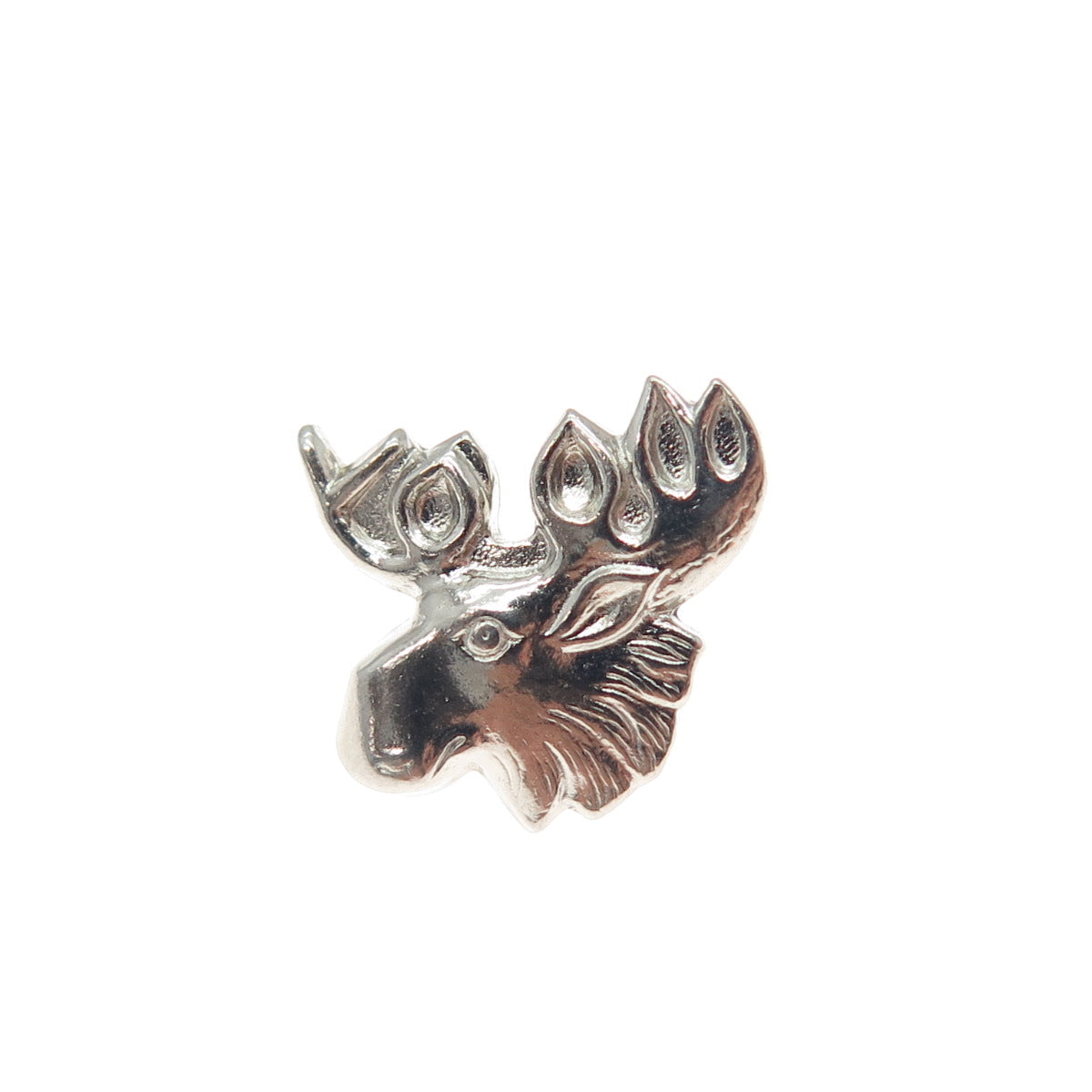 925 Sterling Silver Vintage Elk Minimalist Lapel Pin