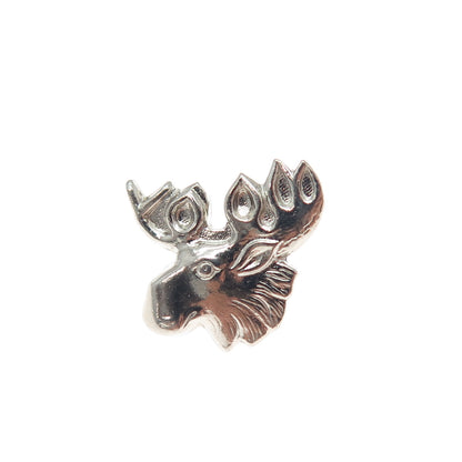 925 Sterling Silver Vintage Elk Minimalist Lapel Pin