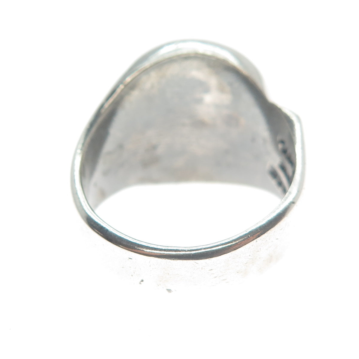 925 Sterling Silver Vintage Mexico Modernist Swirl Oxidized Ring Size 10