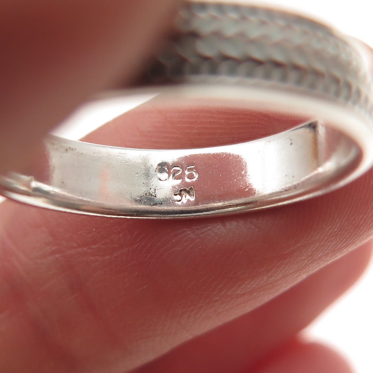 Chapal Zenray 925 Sterling Silver Vintage Wheat Link Oxidized Band Ring Size 8