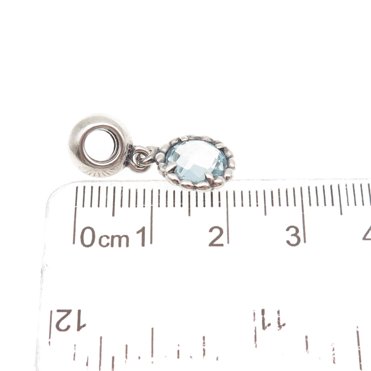 PANDORA 925 Sterling Silver Real Blue Topaz Cool Breeze Dangle Charm