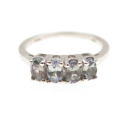 Chuck Clemency 925 Sterling Silver Real Oval-Cut Tanzanite Ring Size 7.25
