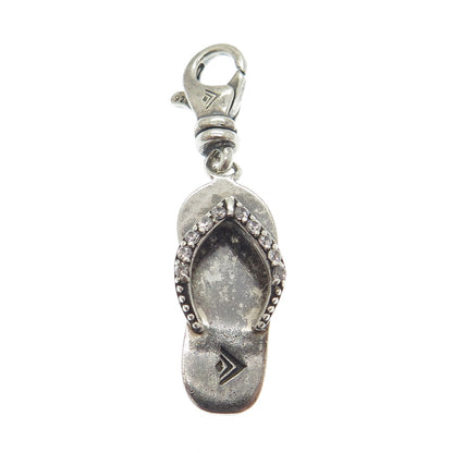 SILPADA 925 Sterling Silver Vintage C Z Flip Flop Lobster Clasp Charm Pendant