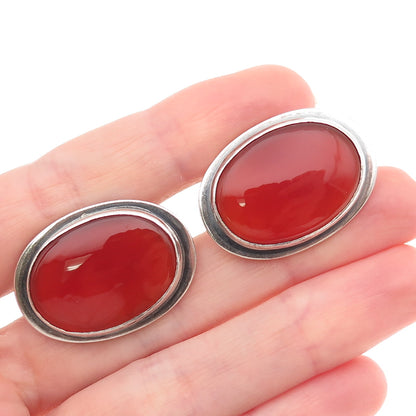 The Silversmith 925 Sterling Silver Vintage Real Carnelian Oxidized Cufflinks