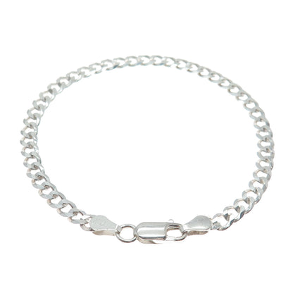 P. LUX 925 Sterling Silver Italy Curb Link Bracelet 7"